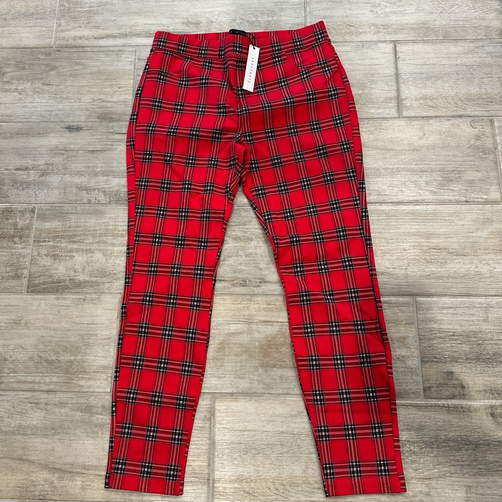 Sanctuary plaid red pants size L